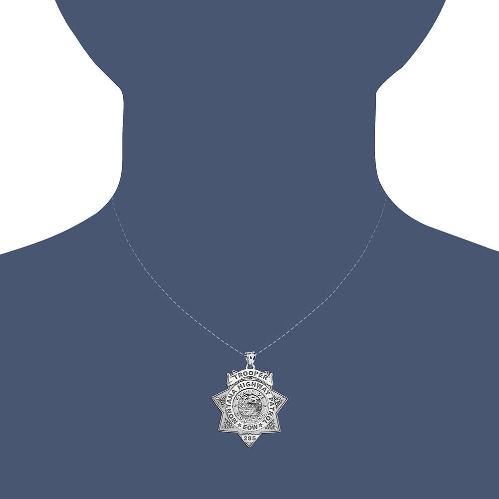 Personalized 7-Point Star Montana Trooper Badge with Rank, Number & Dept.