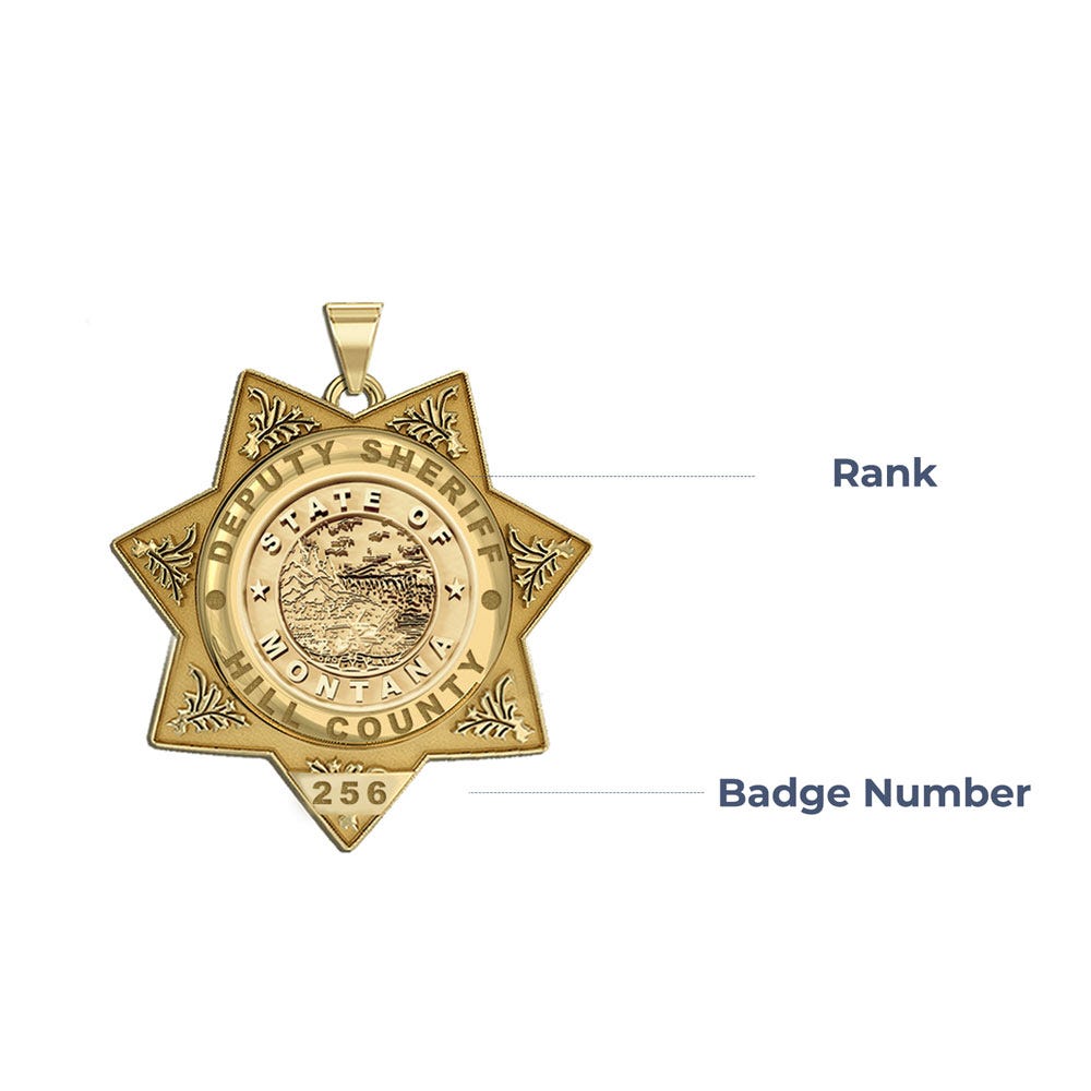 Personalized Montana Sheriff's Police Badge with Your Rank and Number