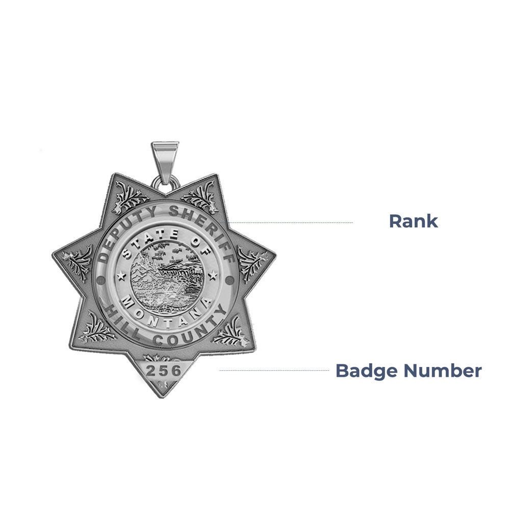 Personalized Montana Sheriff's Police Badge with Your Rank and Number