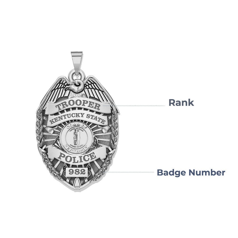Personalized Kentucky Trooper Badge with Your Rank and Number