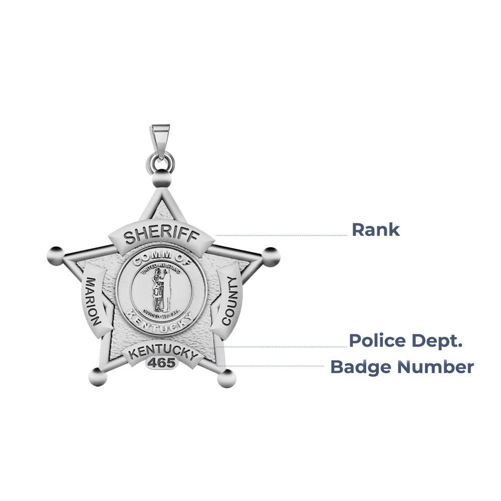 Personalized 5-Point Star Kentucky Sheriff Badge with Rank & Dept.