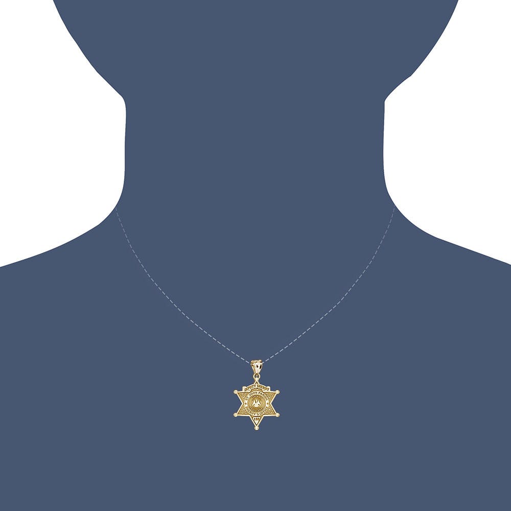 Personalized 6-Point Star Louisiana Sheriff Badge with Rank, Number & Dept.