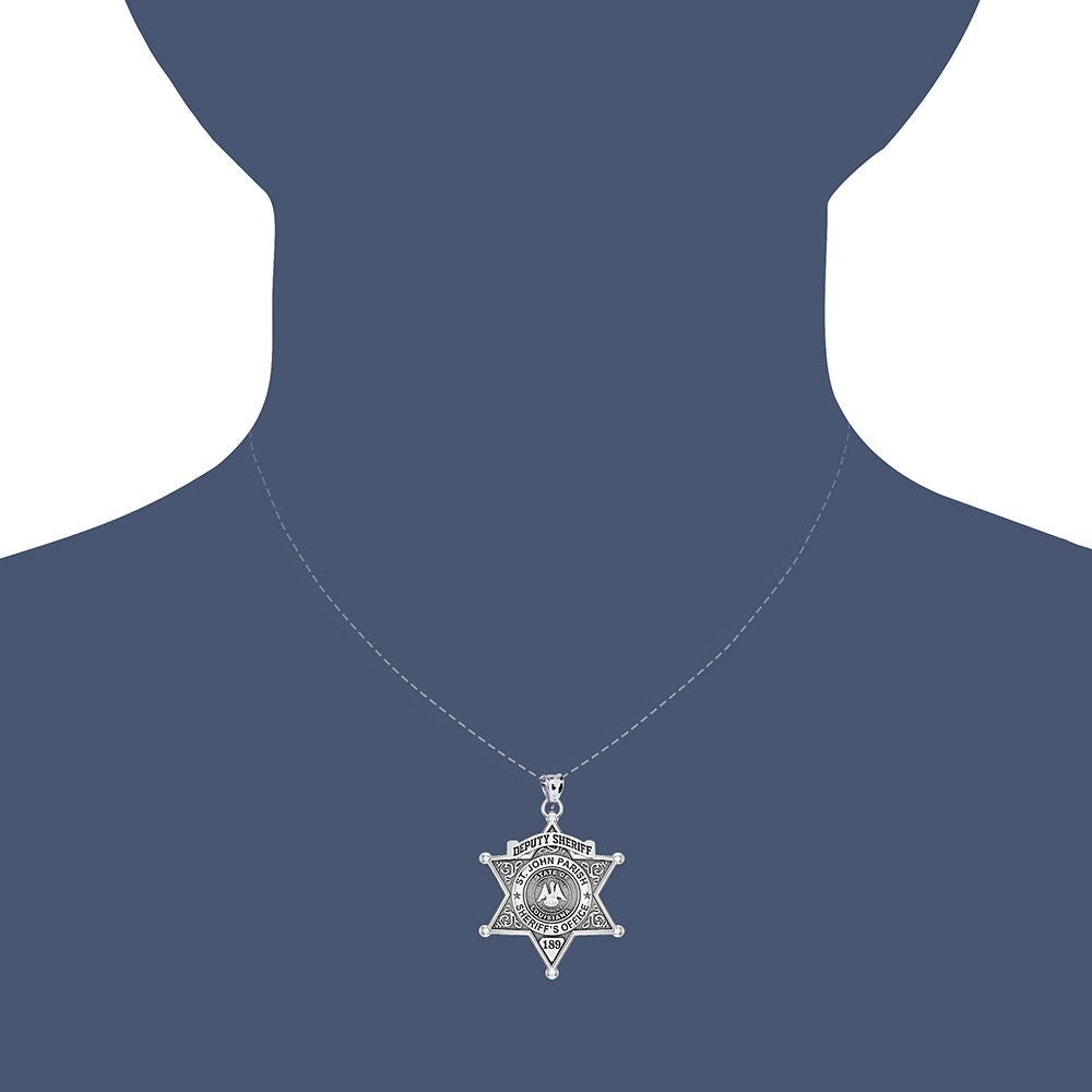 Personalized 6-Point Star Louisiana Sheriff Badge with Rank, Number & Dept.