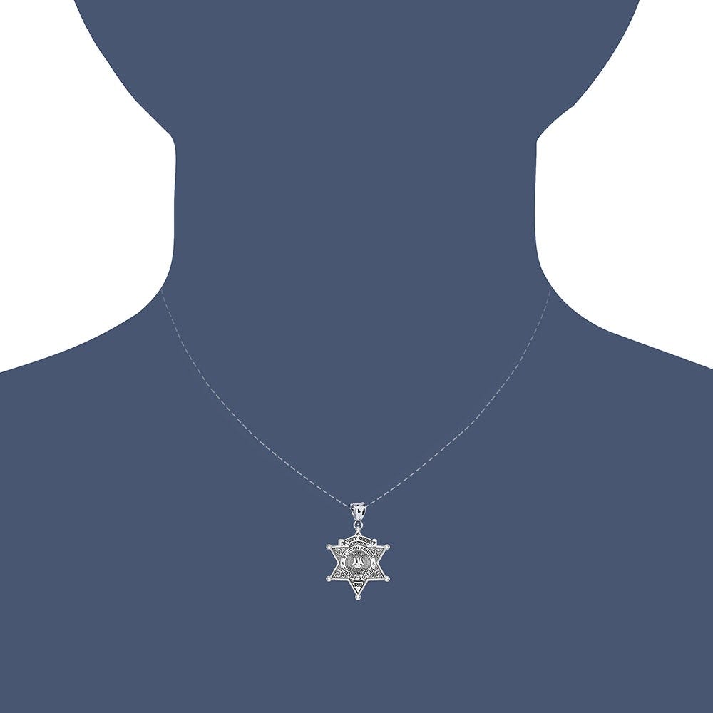 Personalized 6-Point Star Louisiana Sheriff Badge with Rank, Number & Dept.
