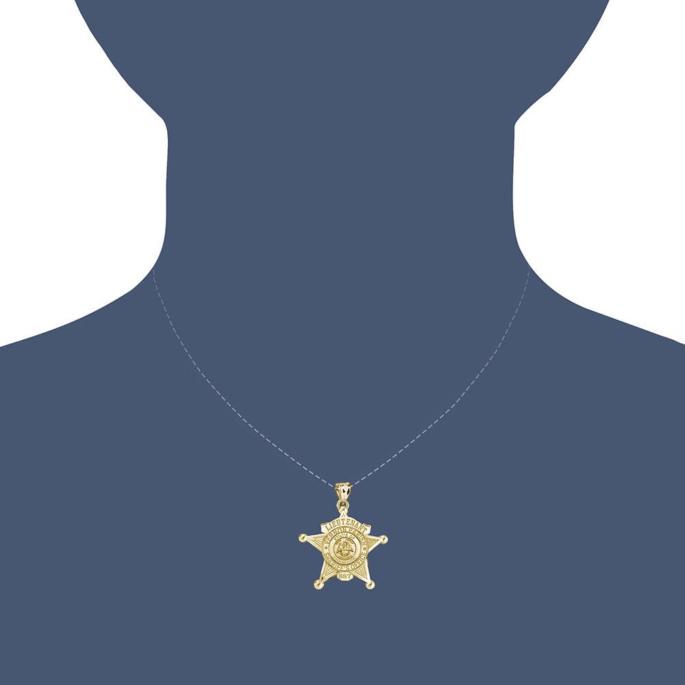 Personalized 5-Point Star Louisiana Sheriff Badge with Rank, Number & Dept.