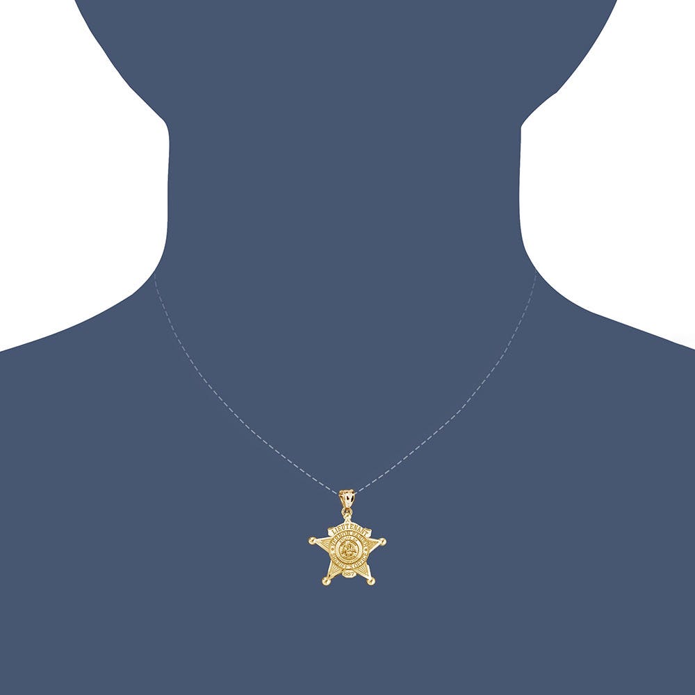 Personalized 5-Point Star Louisiana Sheriff Badge with Rank, Number & Dept.