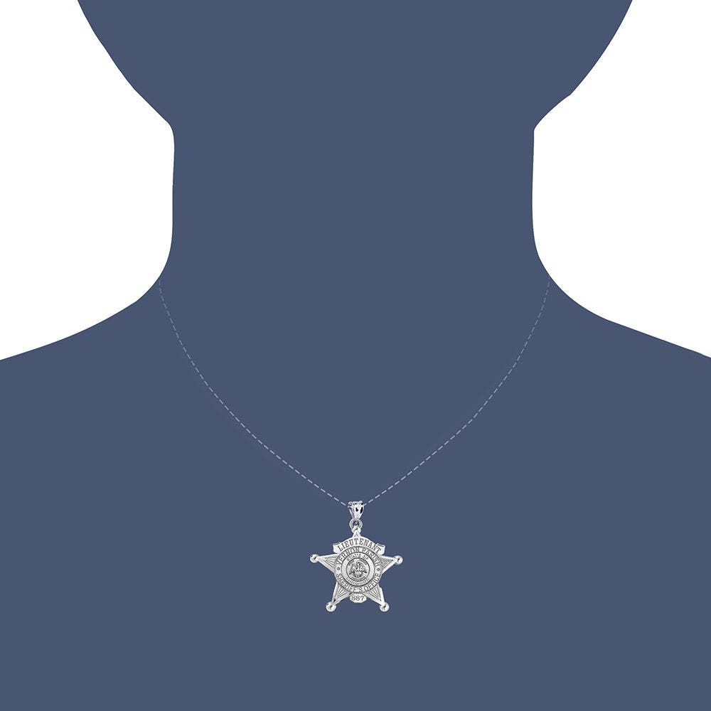 Personalized 5-Point Star Louisiana Sheriff Badge with Rank, Number & Dept.