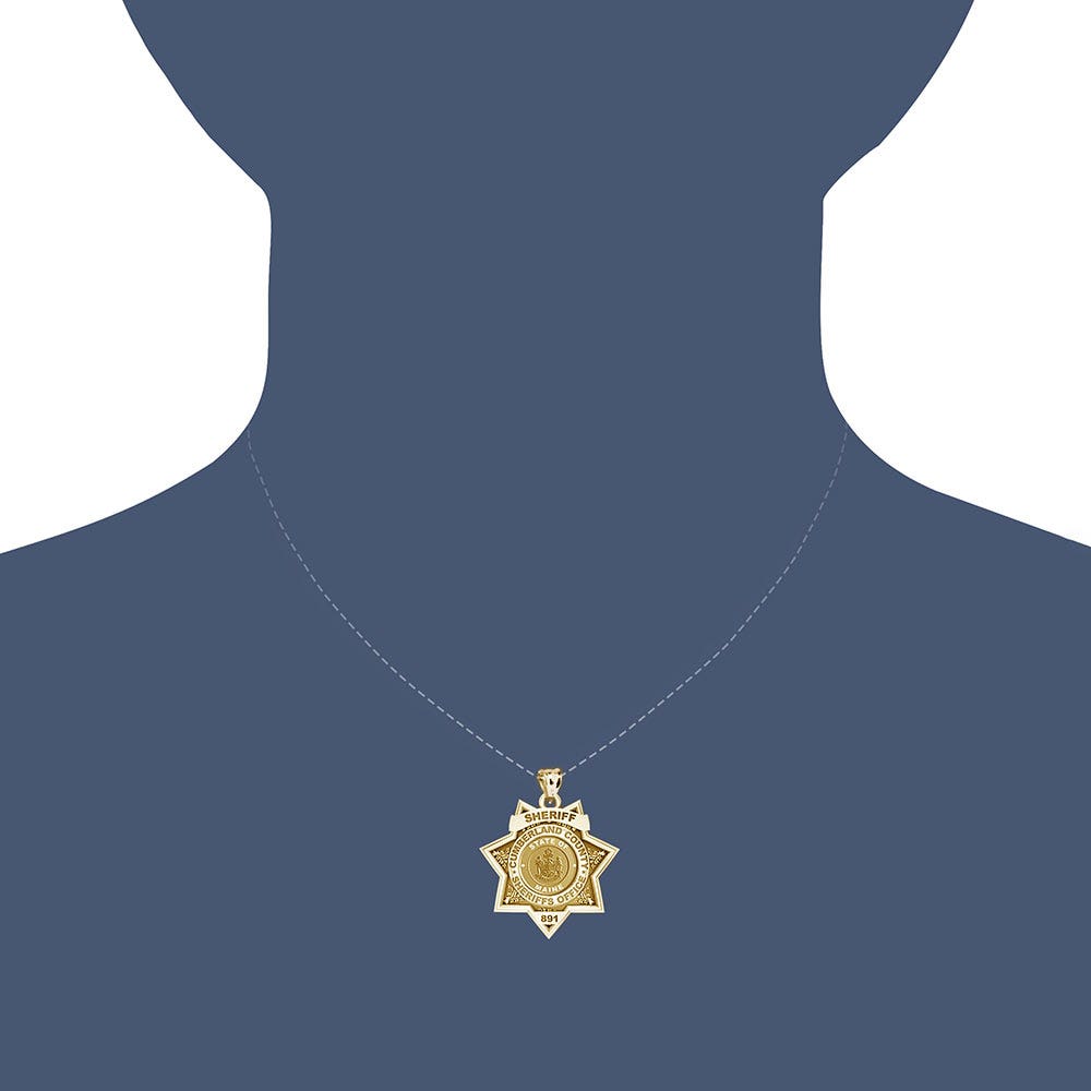 Personalized 7-Point Star Maine Sheriff Badge with Rank, Number & Dept.