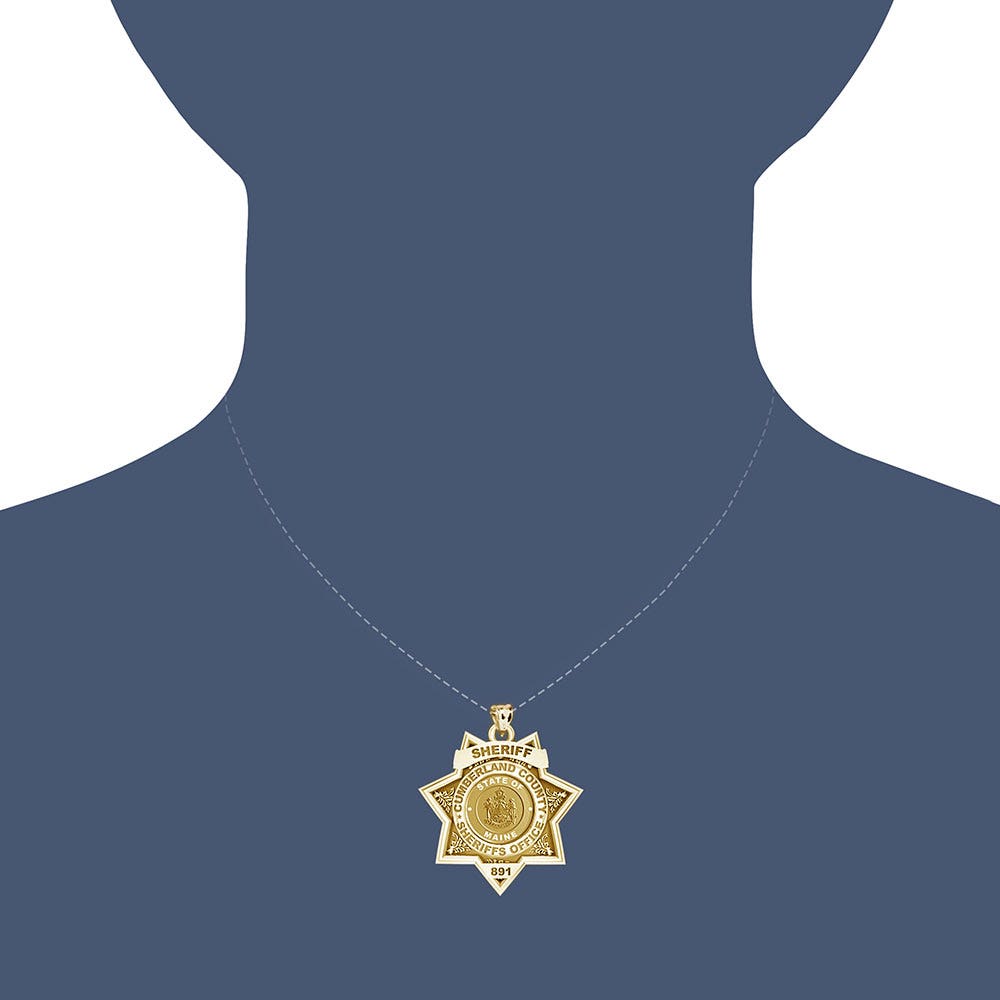 Personalized 7-Point Star Maine Sheriff Badge with Rank, Number & Dept.
