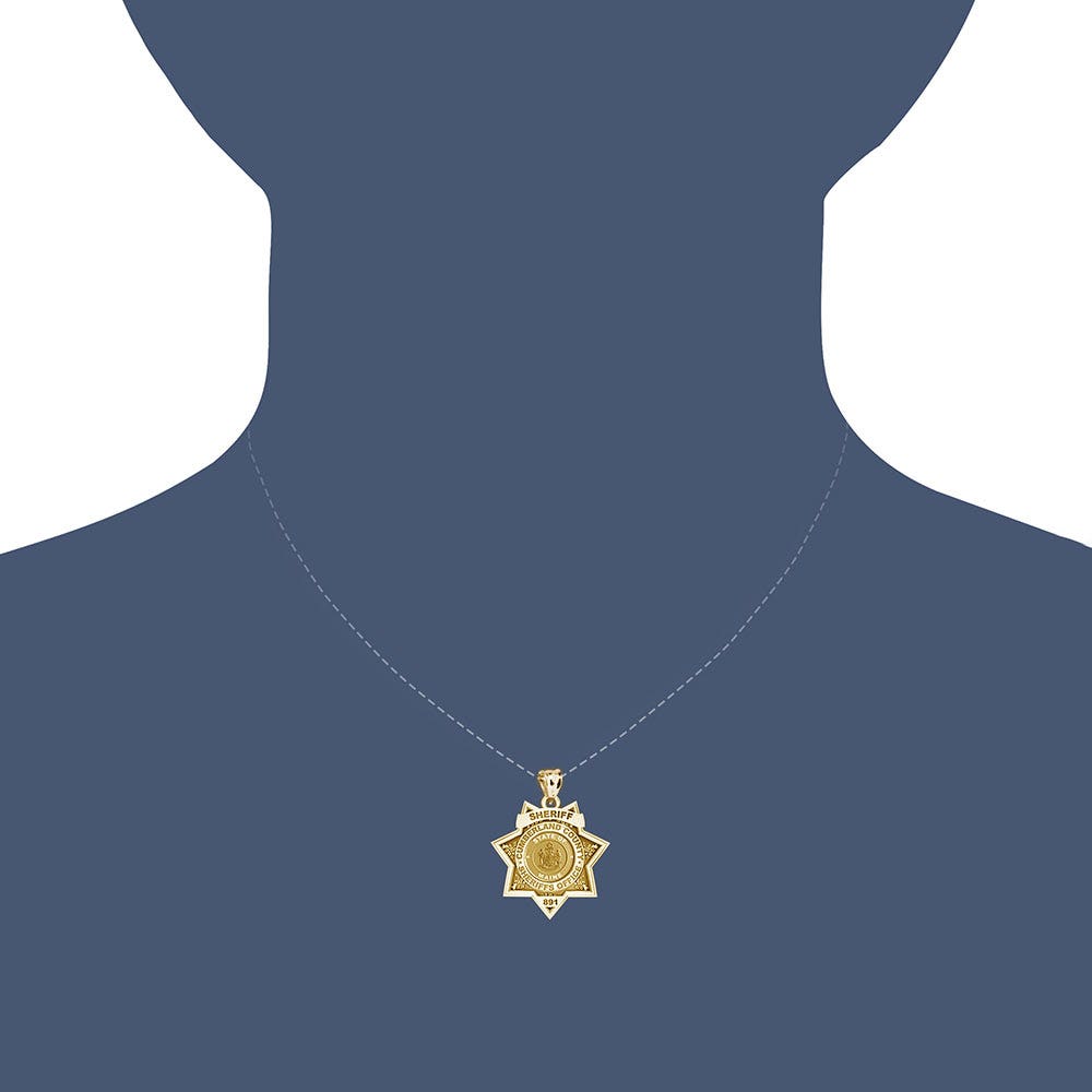 Personalized 7-Point Star Maine Sheriff Badge with Rank, Number & Dept.