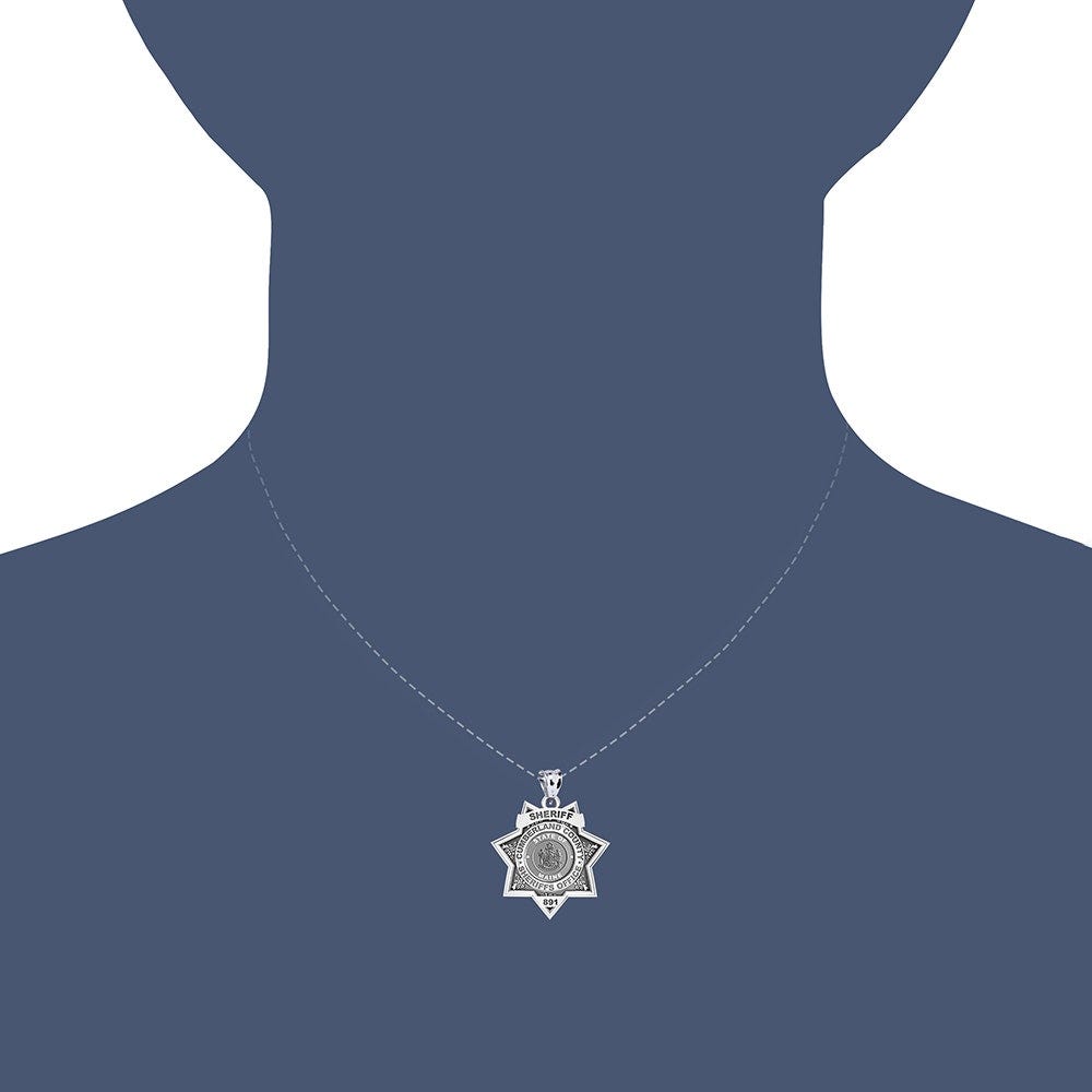 Personalized 7-Point Star Maine Sheriff Badge with Rank, Number & Dept.