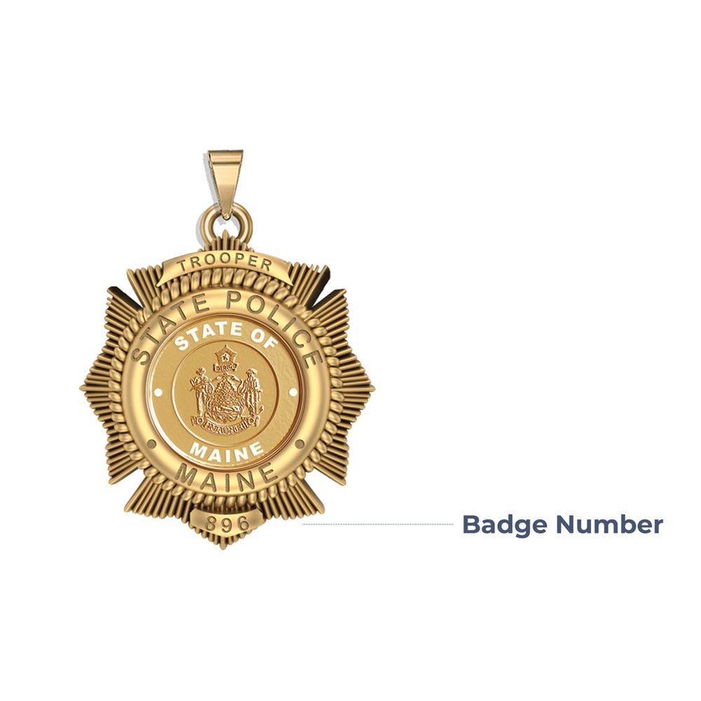Personalized Maine Trooper Badge with Your Number