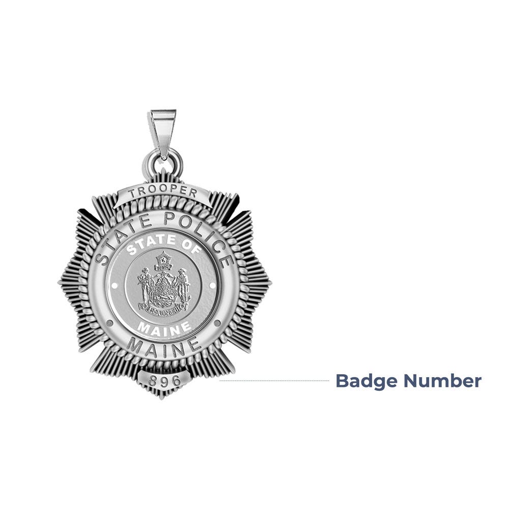 Personalized Maine Trooper Badge with Your Number