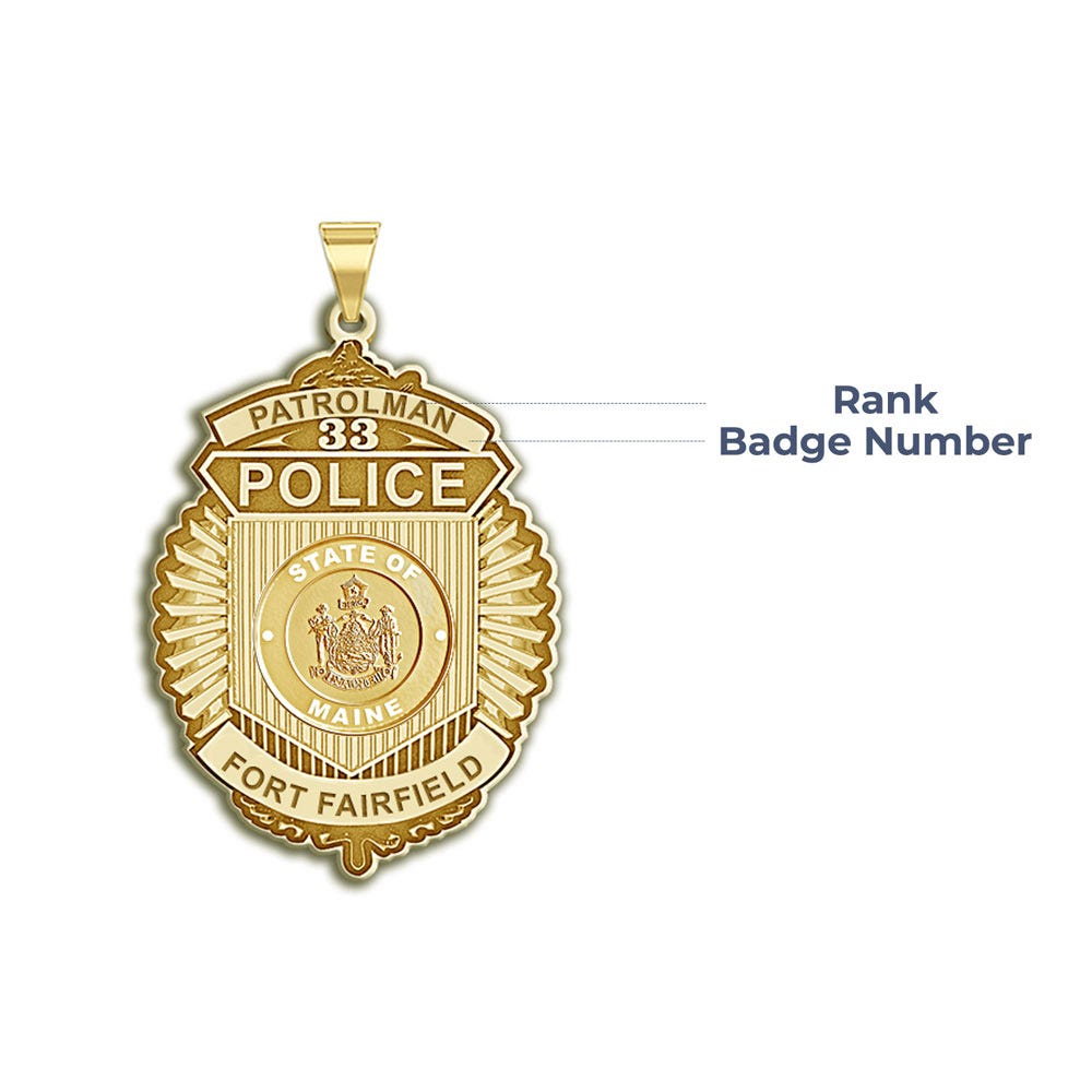 Personalized Maine Patrolman Badge with Your Department, Number & Rank