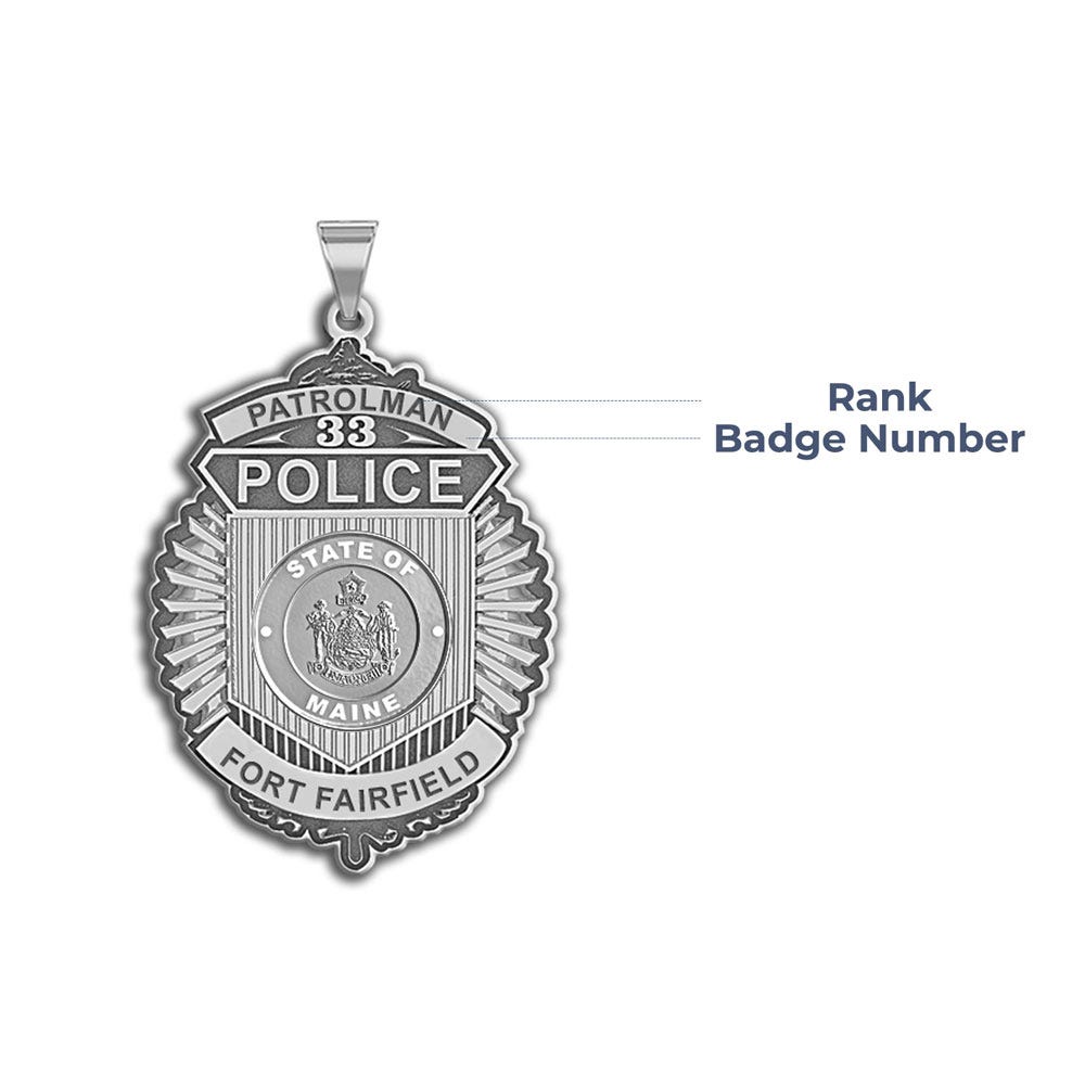 Personalized Maine Patrolman Badge with Your Department, Number & Rank
