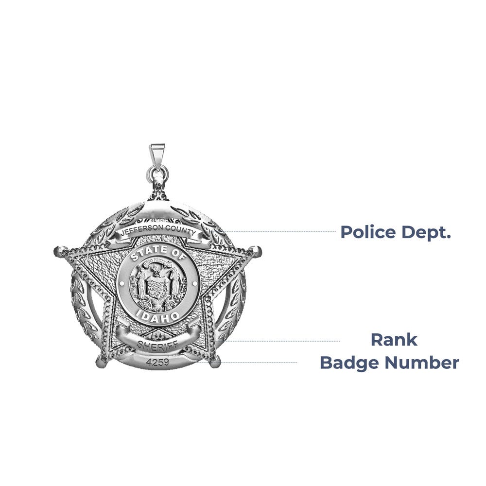 Personalized 5-Point Star Idaho Sheriff Badge with Rank & Dept.