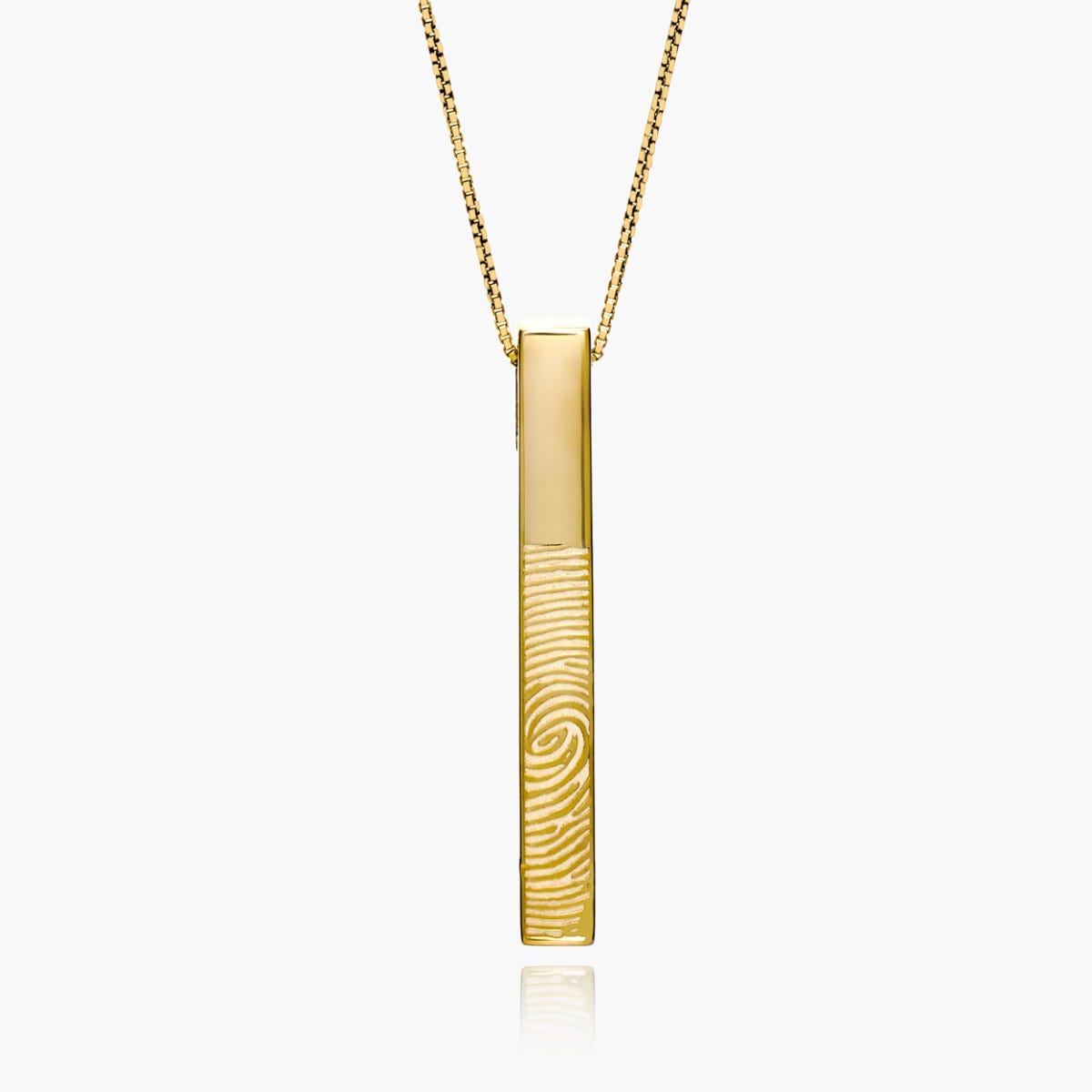 Personalized Fingerprint Vertical 3D Bar Necklace