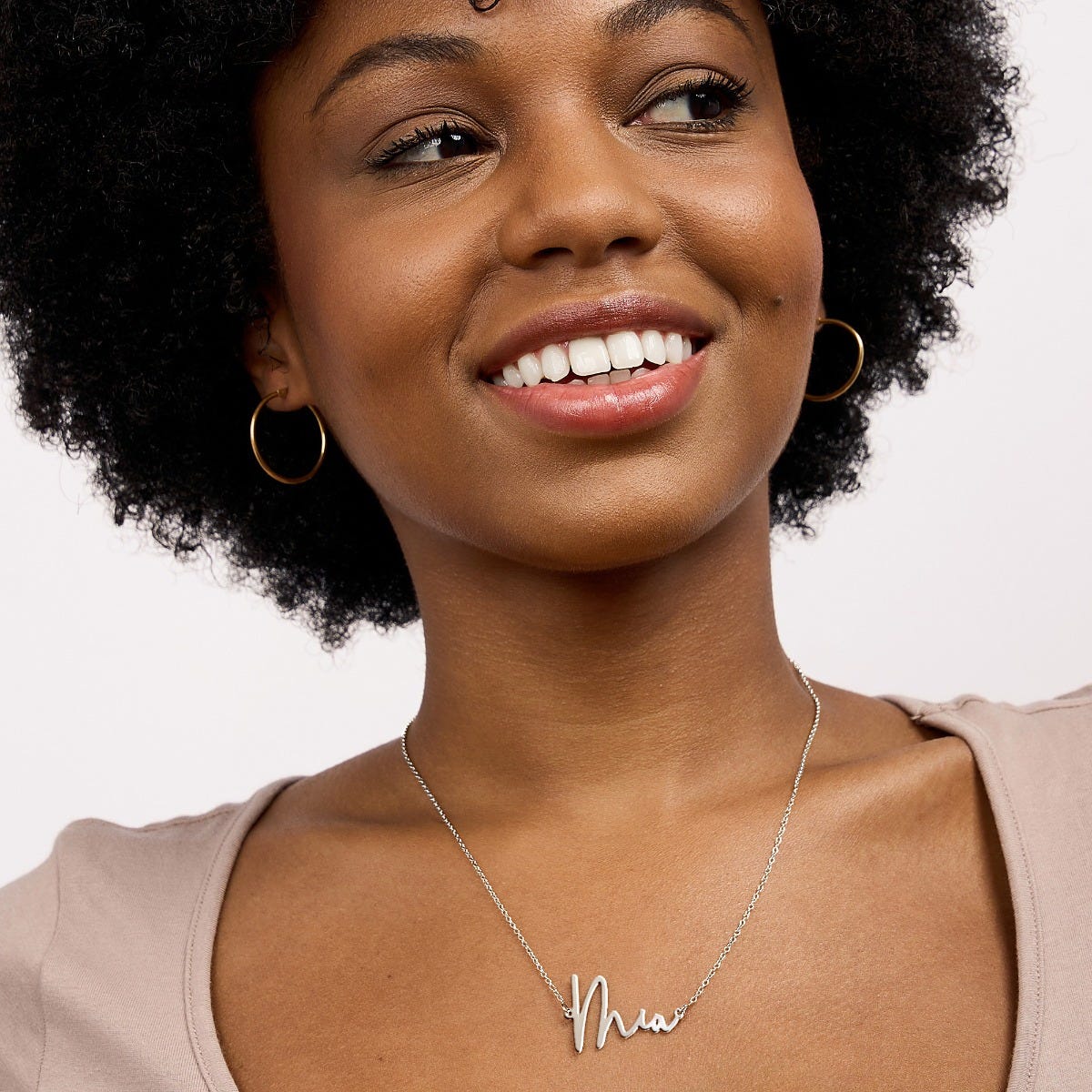Modern Script Name Necklace with Chain Included