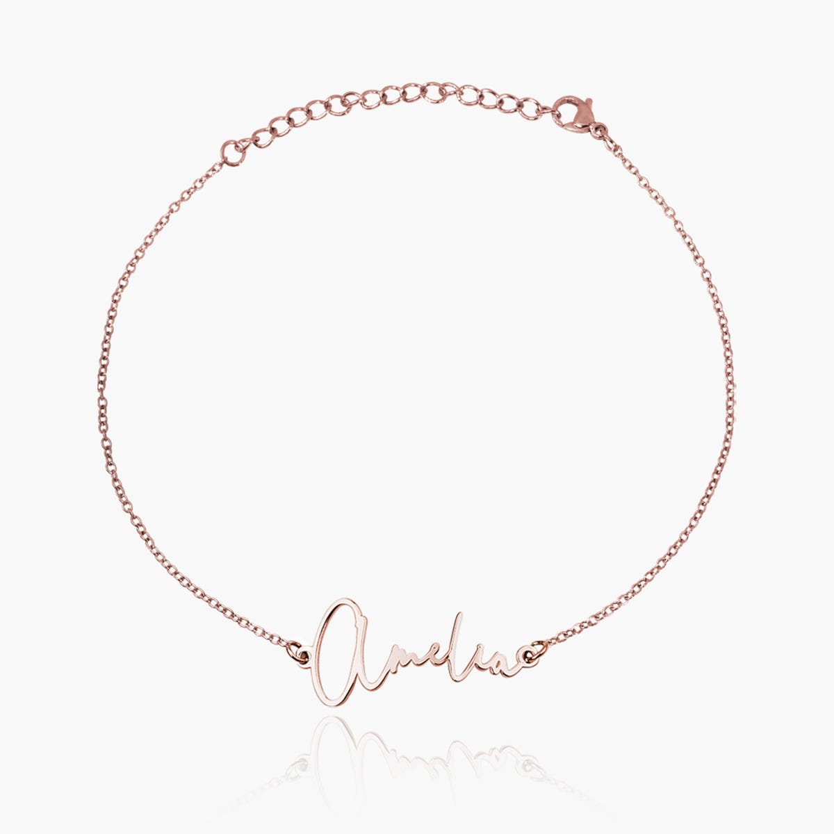Exclusive Personalized Modern Script Name Anklet / Ankle Bracelet - Adjustable Size