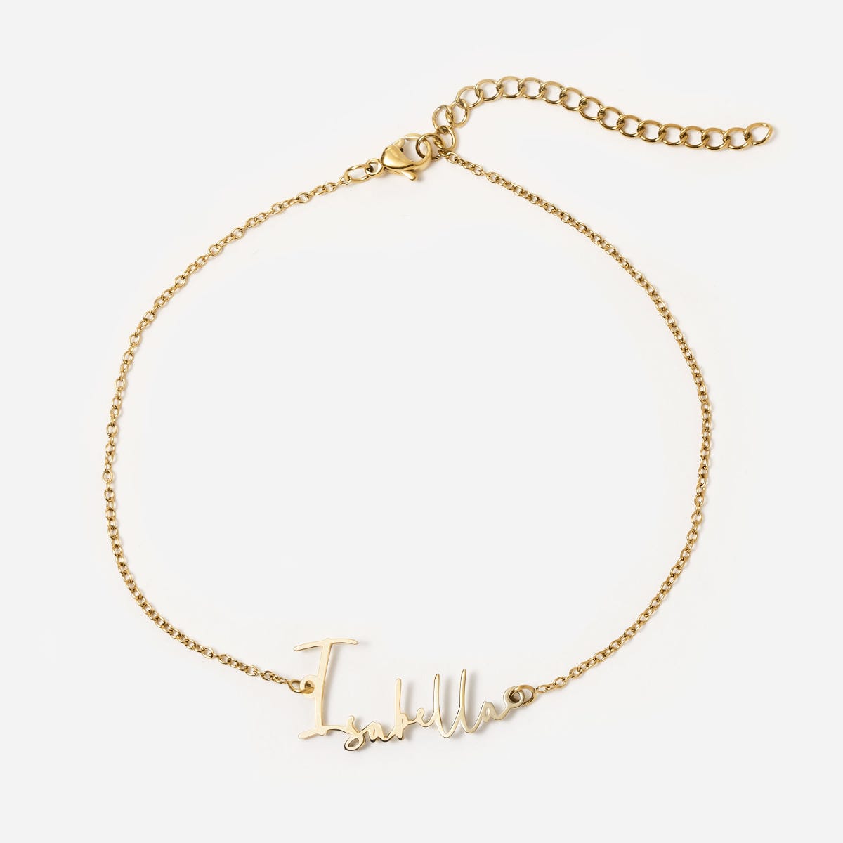 Exclusive Personalized Modern Script Name Anklet / Ankle Bracelet - Adjustable Size