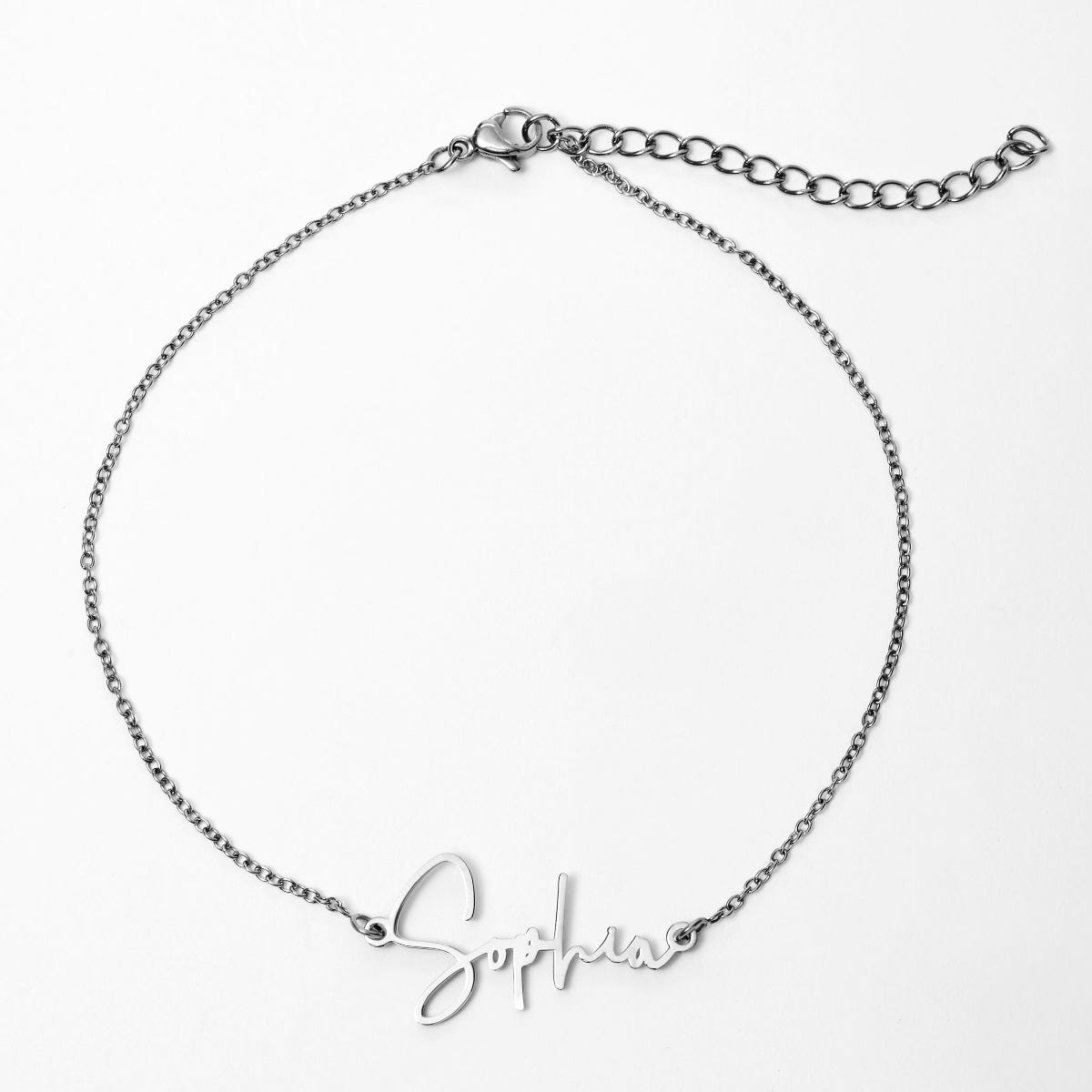 Exclusive Personalized Modern Script Name Anklet / Ankle Bracelet - Adjustable Size