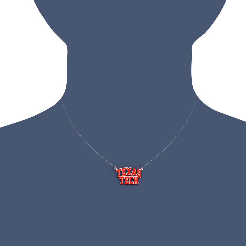 Texas Tech University Color Enamel Block Necklace