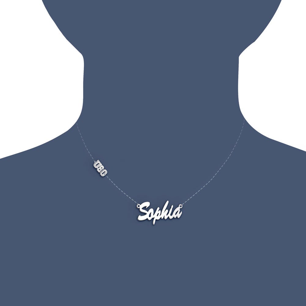 USC Custom Charm Name Necklace