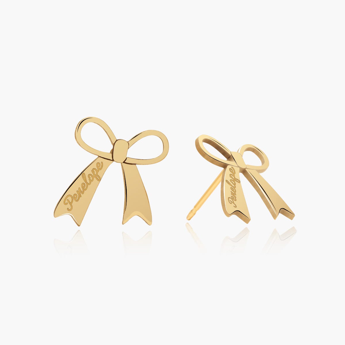 Personalized Name Bow Earrings