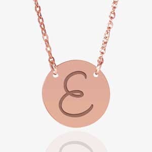 Custom Initial Stainless Steel Round Necklace