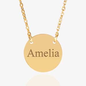 Custom Name Stainless Steel Round Necklace