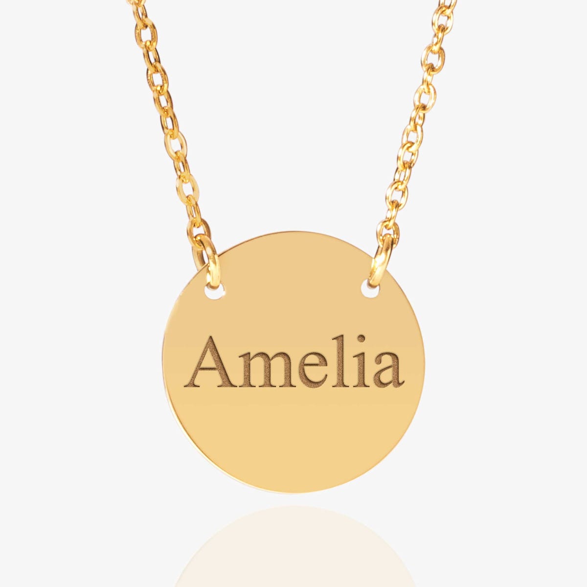 Custom Name Stainless Steel Round Necklace