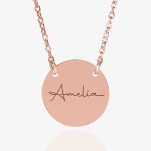 Custom Name Stainless Steel Round Necklace