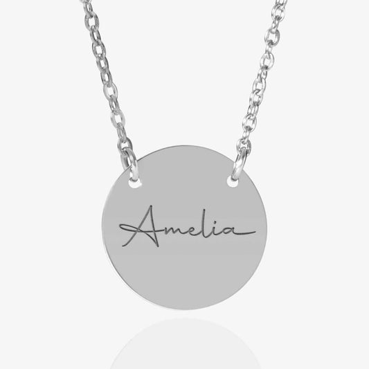 Custom Name Stainless Steel Round Necklace