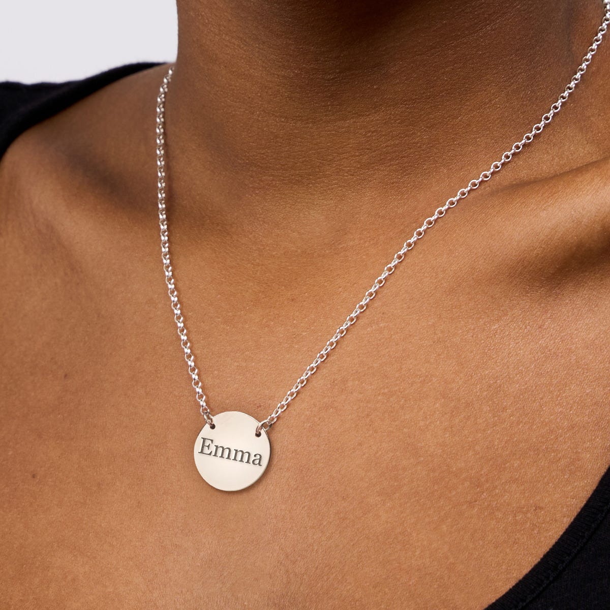 Custom Name Stainless Steel Round Necklace