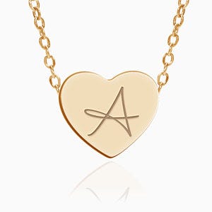 Custom Initial Stainless Steel Heart Necklace