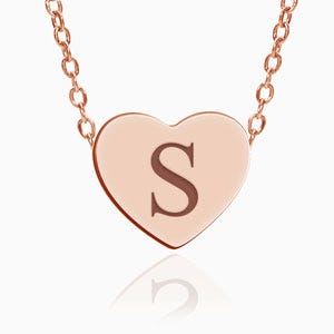 Custom Initial Stainless Steel Heart Necklace