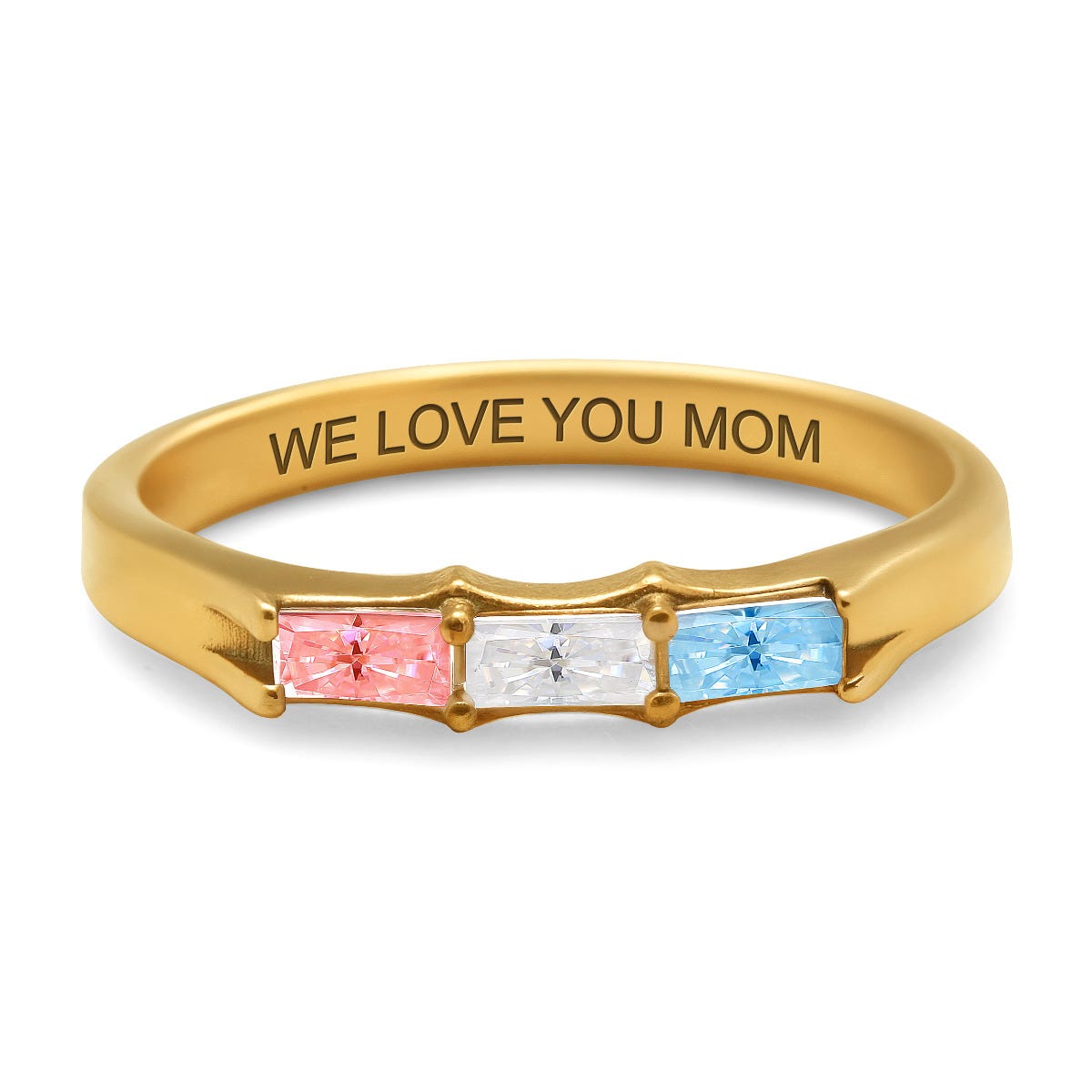 Three-Stone Baguette Birthstone Ring