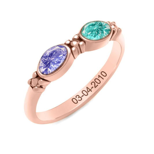 Sideways Oval Mothers Ring
