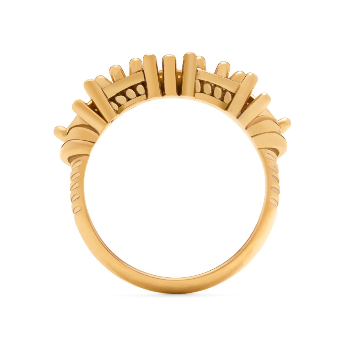 Milgrain Antiqued Mother Ring with Trillion Stones