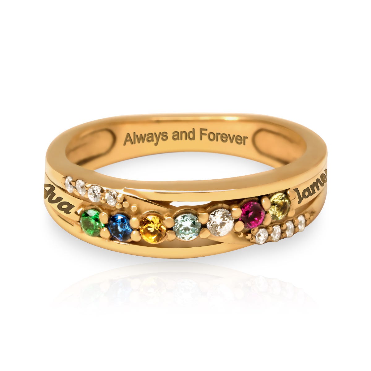 Across Birthstone Ring With CZs