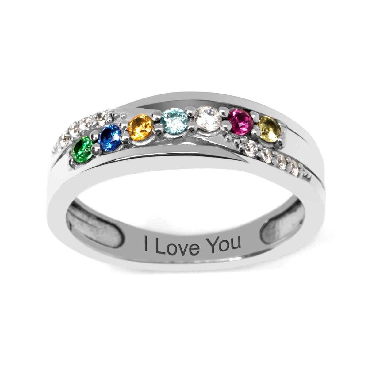 Across Birthstone Ring With CZs