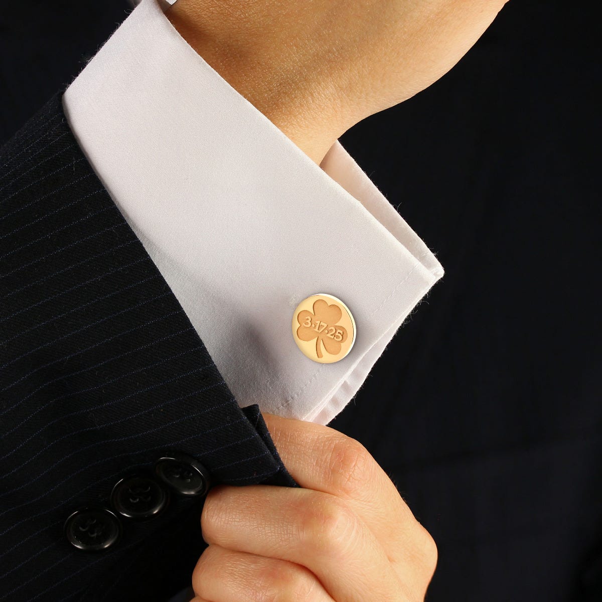 Shamrock Round Cufflinks