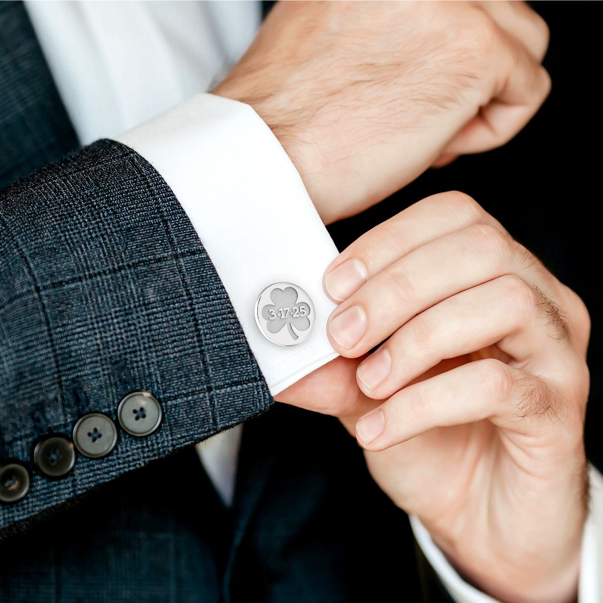 Shamrock Round Cufflinks