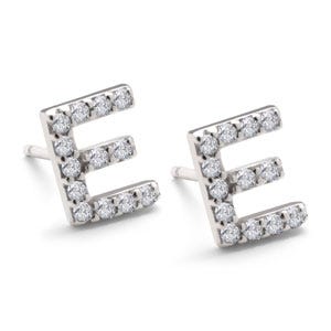 CZ Initial Earrings