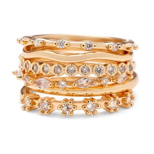 Stackable CZ Gold Tone rings