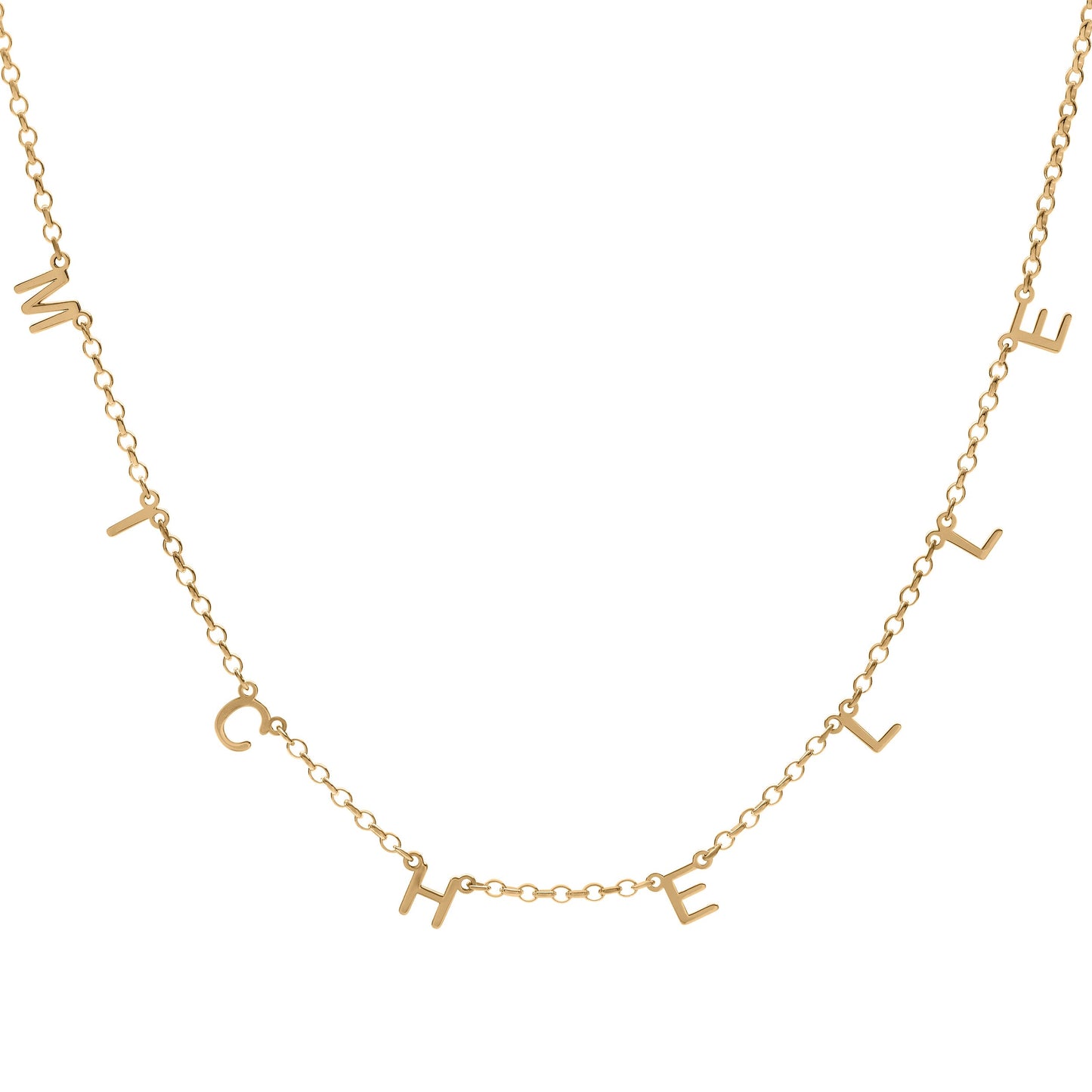 Block Initial Name Necklace