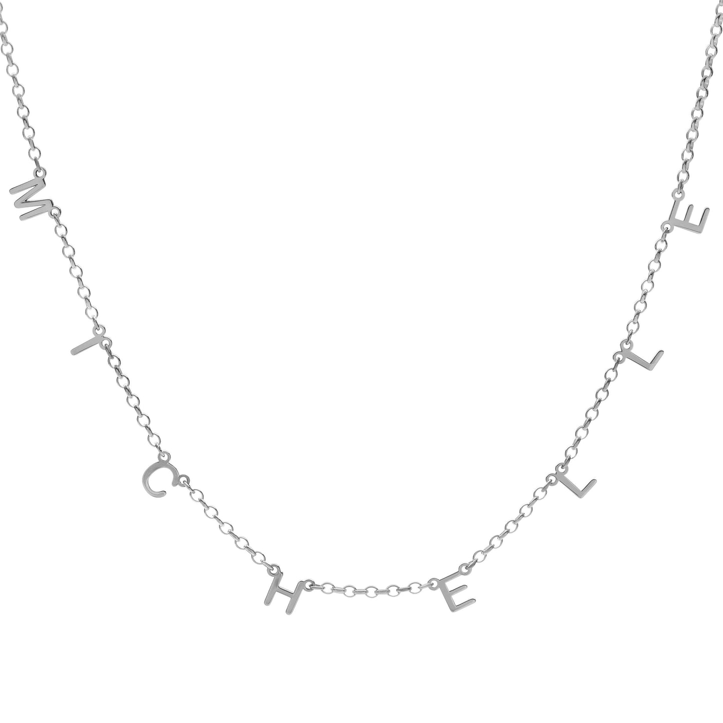 Block Initial Name Necklace