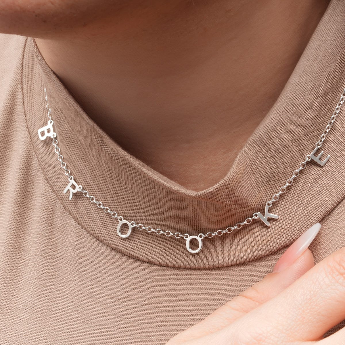 Block Initial Name Necklace