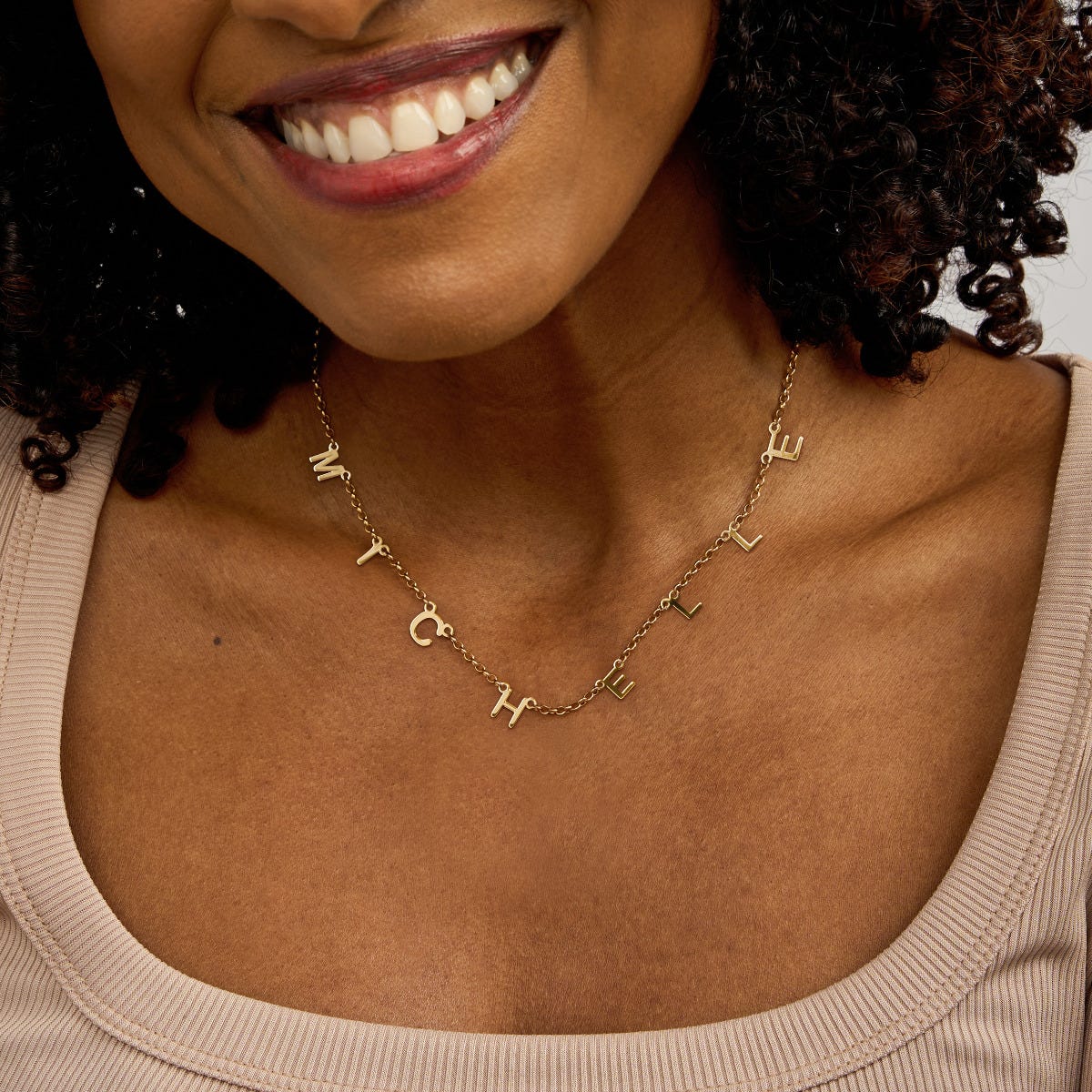 Block Initial Name Necklace