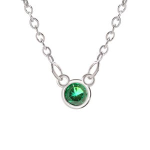Circle Shaped Mothers Birthstone Necklace
